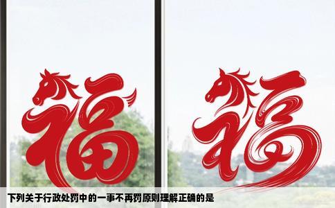 下列关于行政处罚中的一事不再罚原则理解正确的是