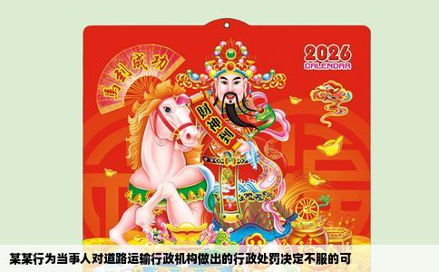 某某行为当事人对道路运输行政机构做出的行政处罚决定不服的可