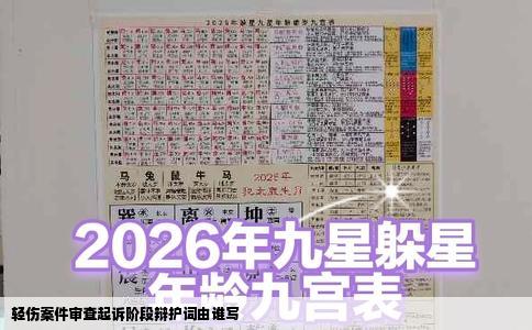 轻伤案件审查起诉阶段辩护词由谁写