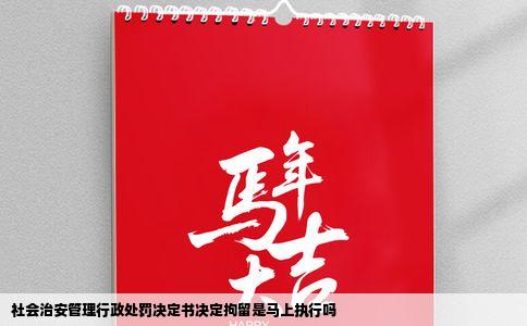 社会治安管理行政处罚决定书决定拘留是马上执行吗