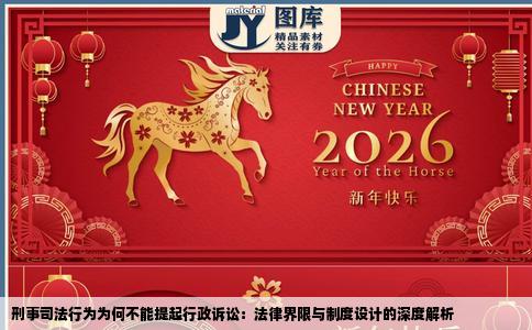 刑事司法行为为何不能提起行政诉讼：法律界限与制度设计的深度解析