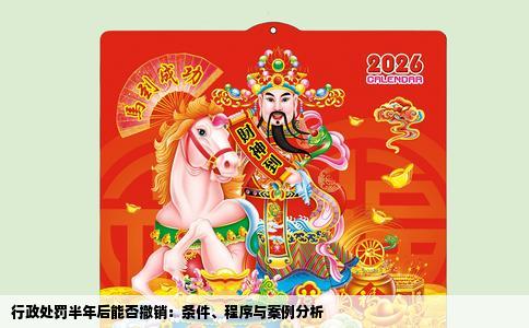 行政处罚半年后能否撤销：条件、程序与案例分析