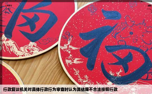 行政复议机关对具体行政行为审查时认为其依据不合法按照行政