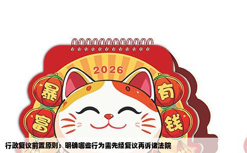 行政复议前置原则：明确哪些行为需先经复议再诉诸法院