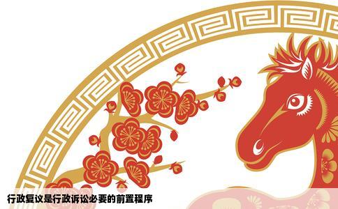 行政复议是行政诉讼必要的前置程序