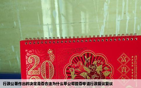 行政公署作出的决定是否合法为什么甲公司能否申请行政复议复议