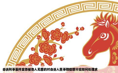 自诉刑事案件宣告被告人无罪的对自诉人民事赔偿部分应如何处理求